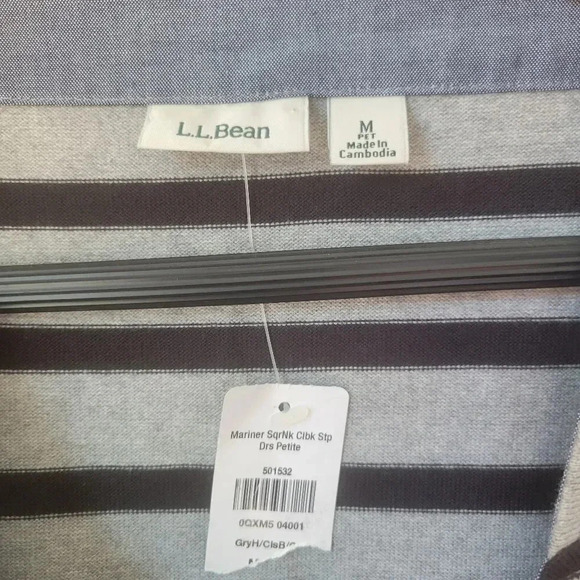 L.L.Bean Mariner Square Neck Striped Dress - Picture 7 of 9